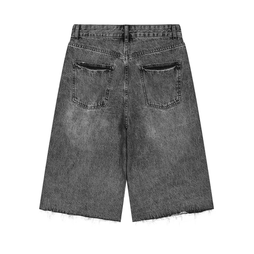 Black Men’s Vintage Wide Leg Denim Shorts