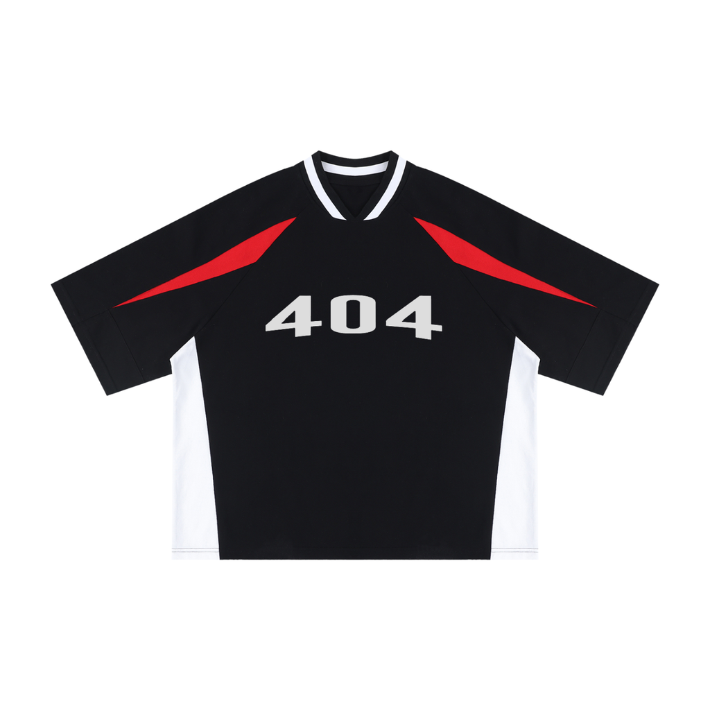 404 Oversized Color Block V-Neck T-Shirt