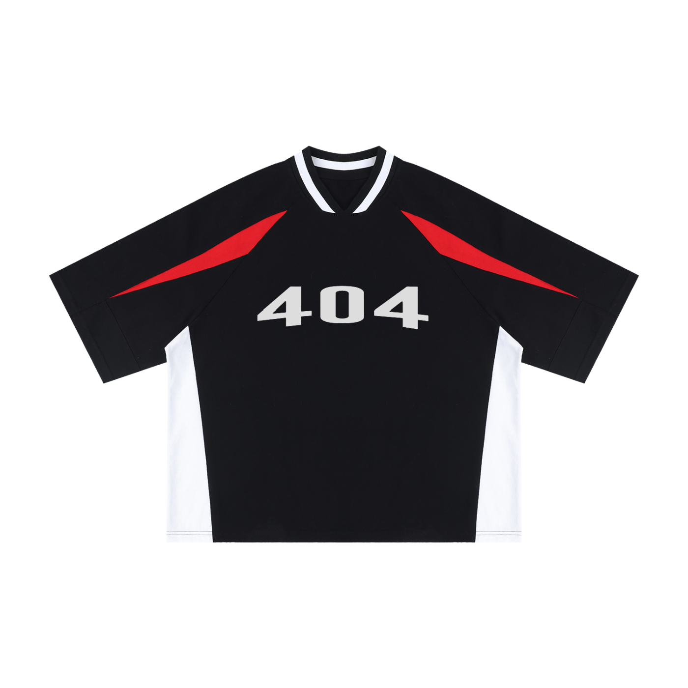 404 Oversized Color Block V-Neck T-Shirt