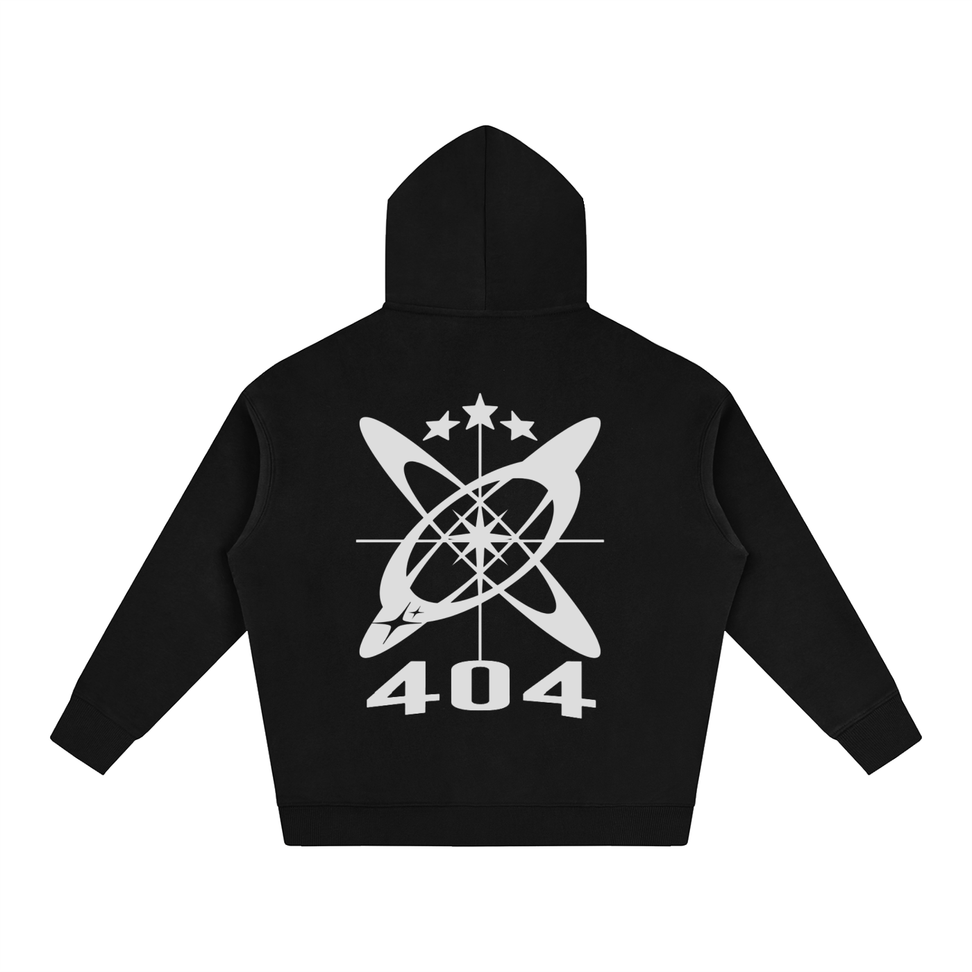 404 Black Oversize Fleeced Hoodie