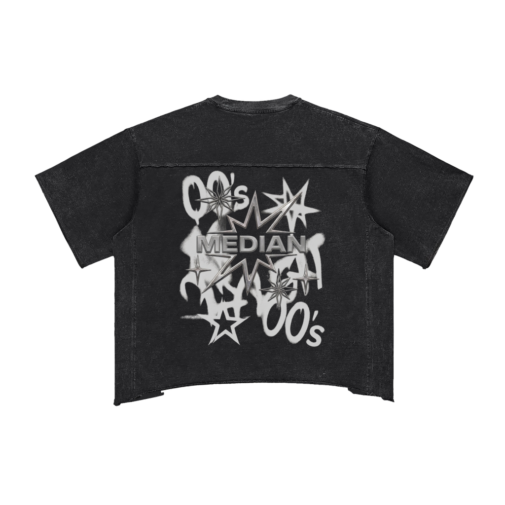 Median Special Raw Edge Snow Washed Boxy T-Shirt