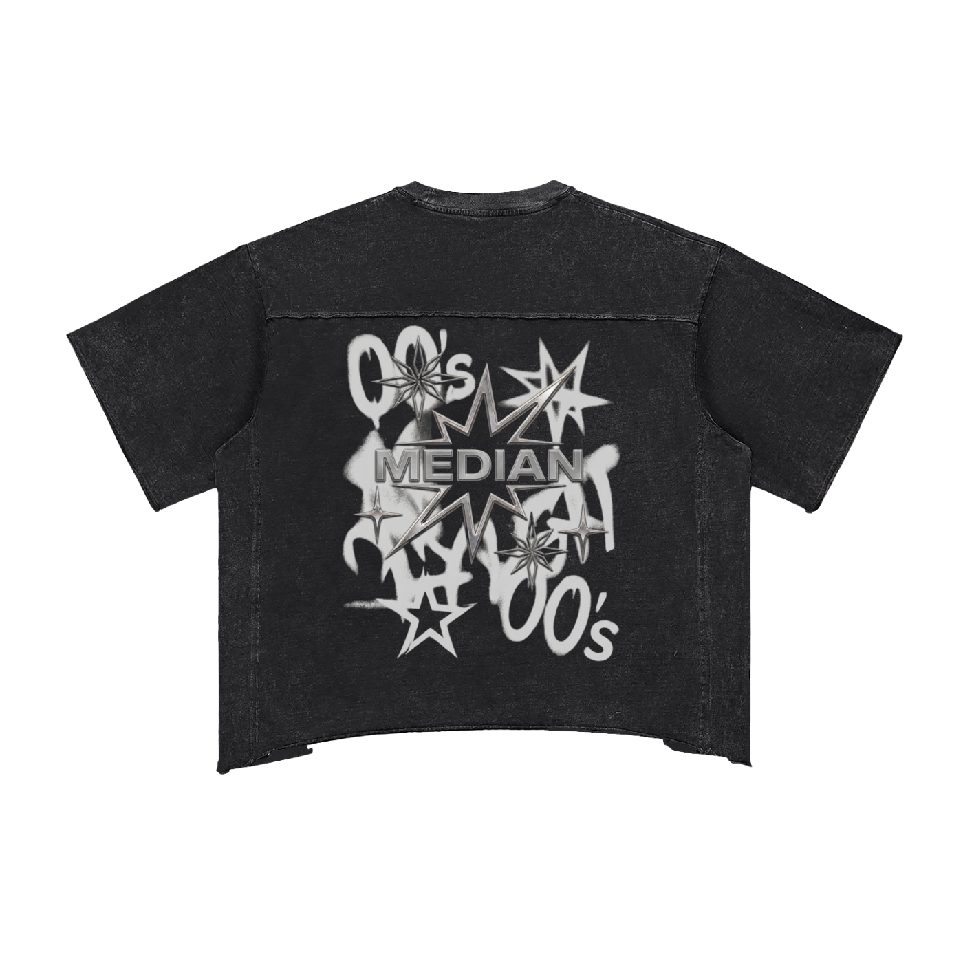 Median Special Raw Edge Snow Washed Boxy T-Shirt