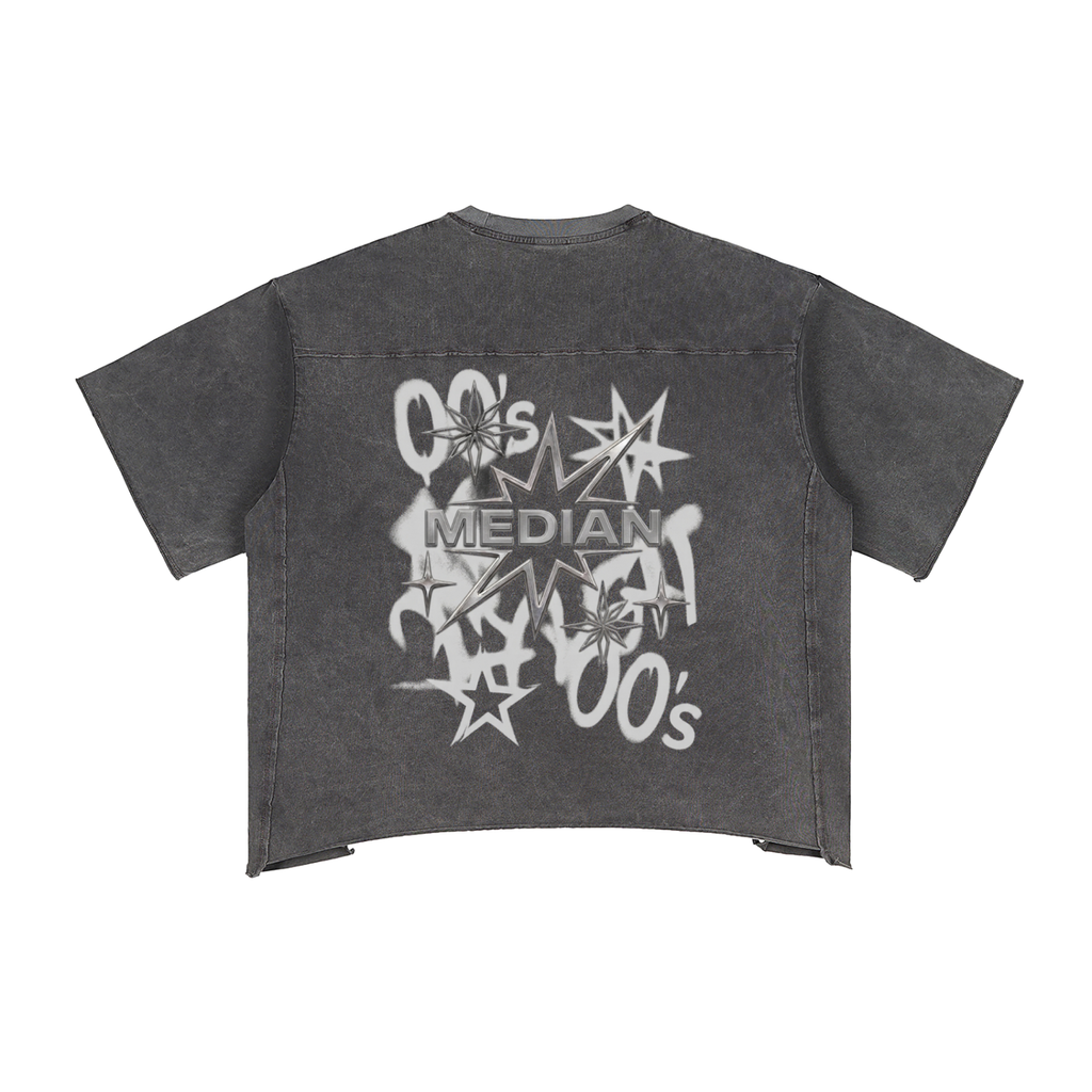 Median Special Raw Edge Snow Washed Boxy T-Shirt