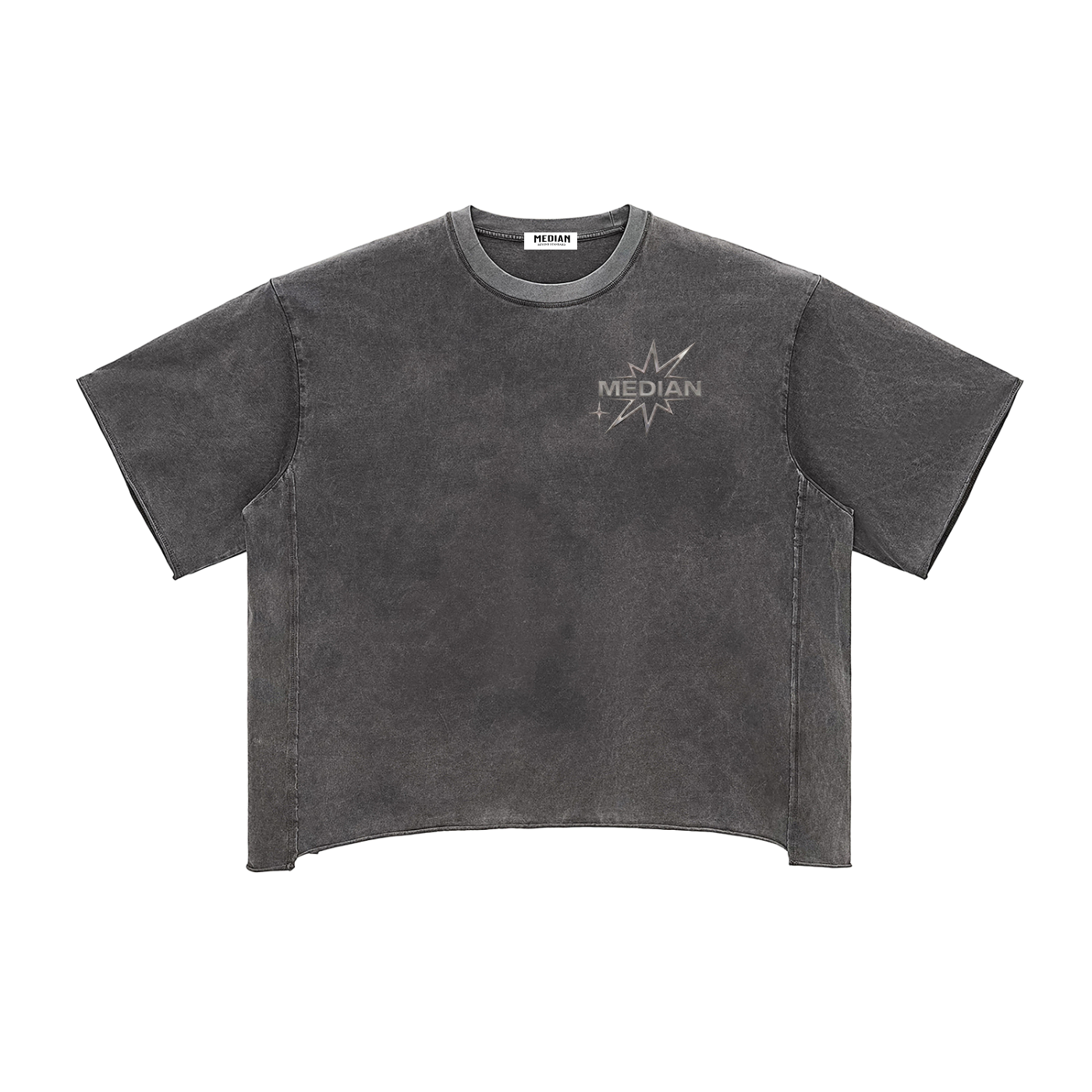 Median Special Raw Edge Snow Washed Boxy T-Shirt