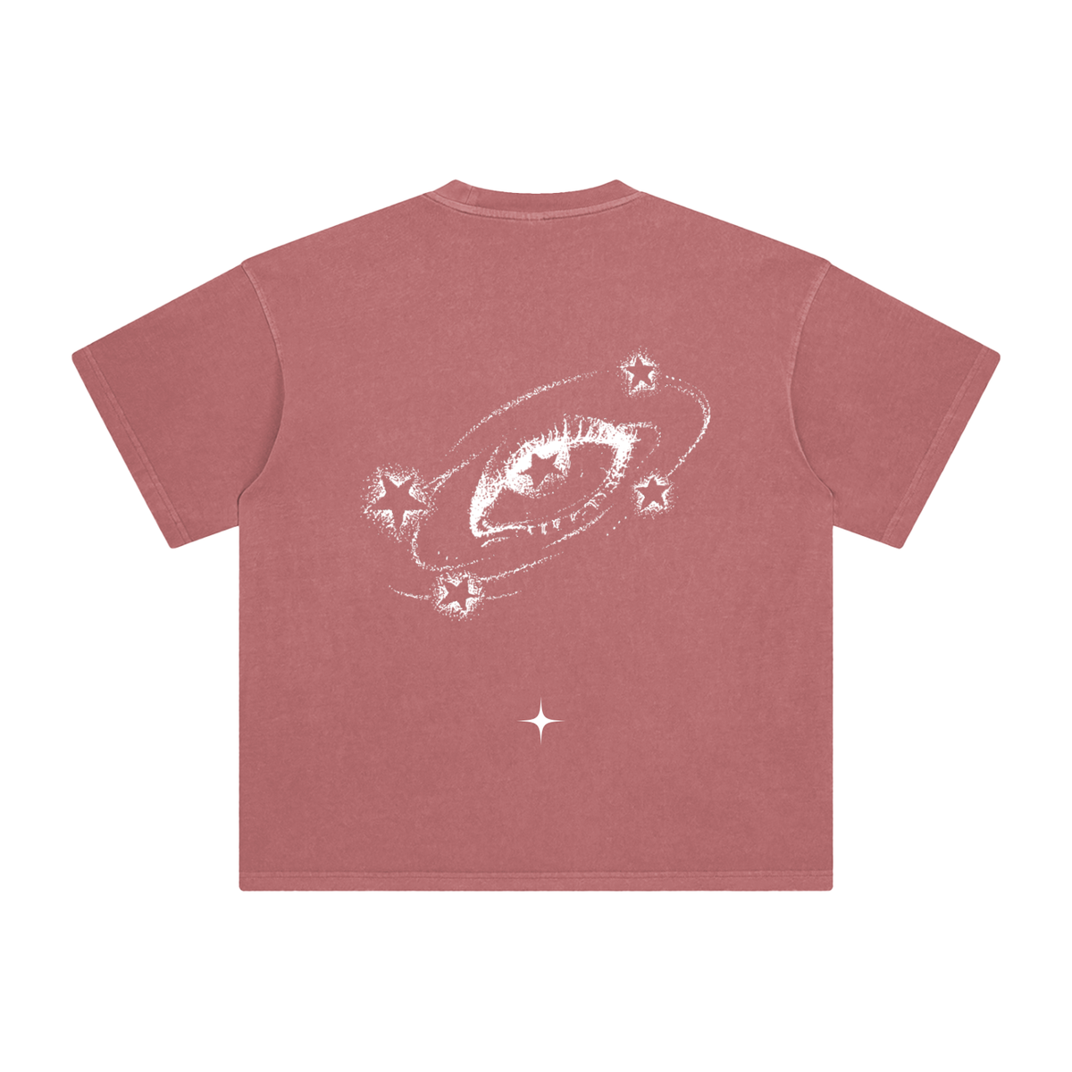White Cosmic Vision Enzyme Washed T-Shirt