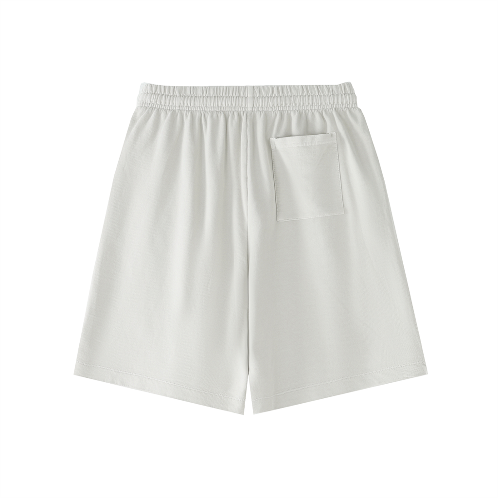 White Cosmic Vision Vintage Wash Cotton Shorts