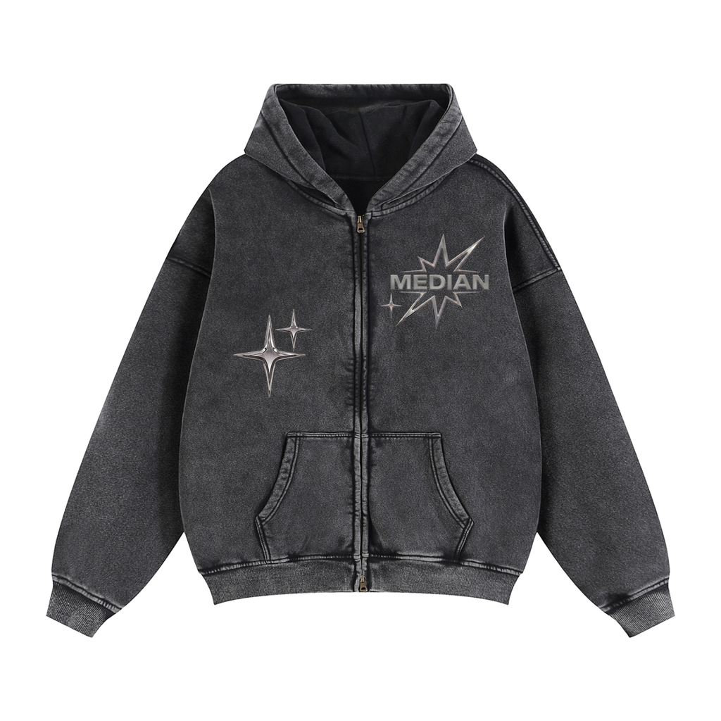 Median special Zip-Through Boxy Fleece Hoodie