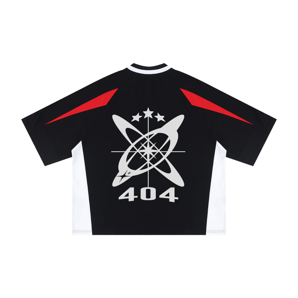 404 Oversized Color Block V-Neck T-Shirt