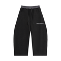 Black Median Plaid Waistband Barrel Sweatpants