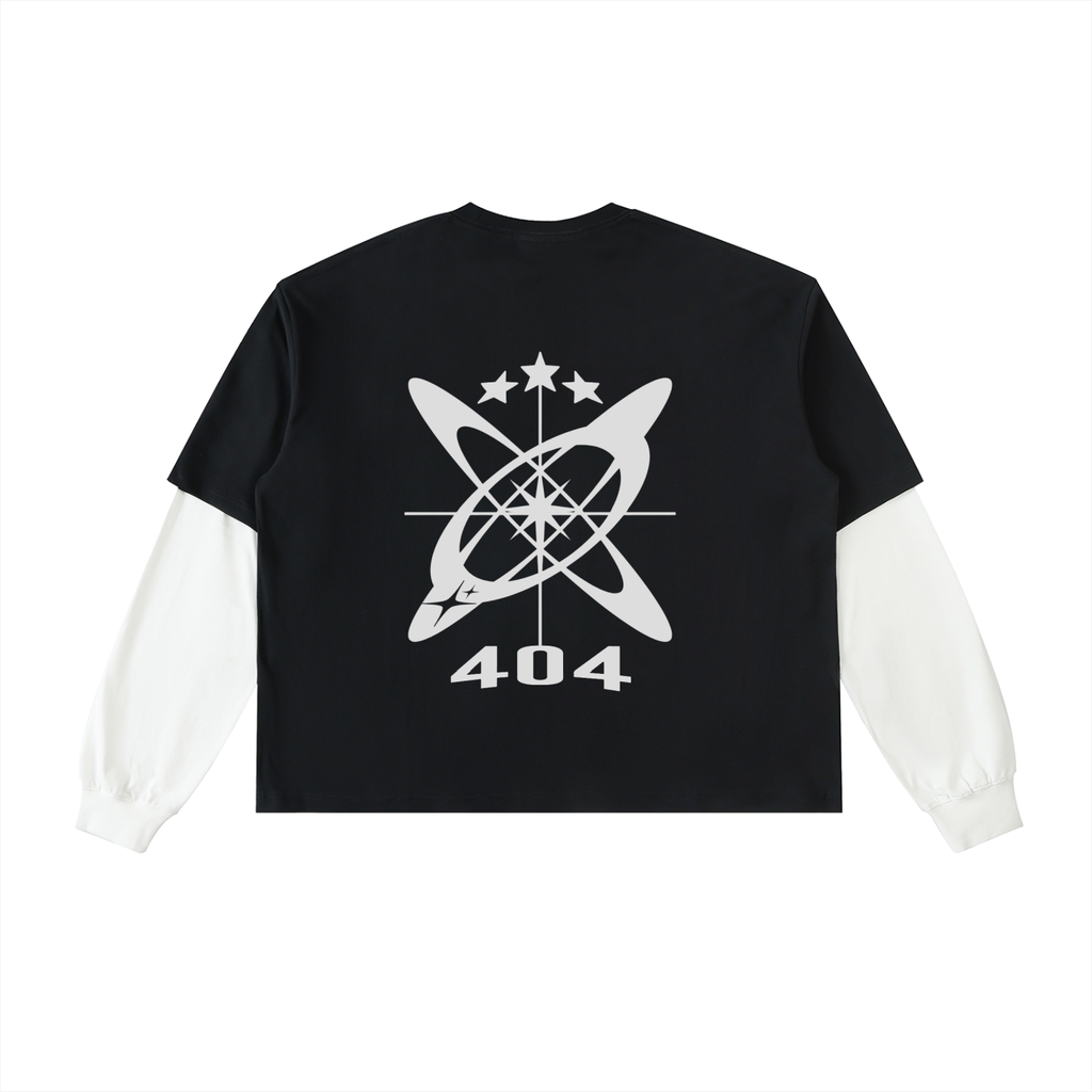 3 Starr Layered Contrast Sleeve Cotton T-Shirt