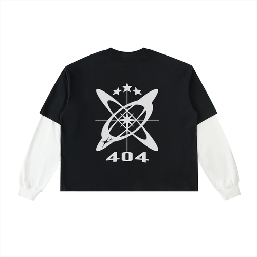 3 Starr Layered Contrast Sleeve Cotton T-Shirt