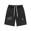 Median special Unisex Mineral Wash Raw Edge Shorts