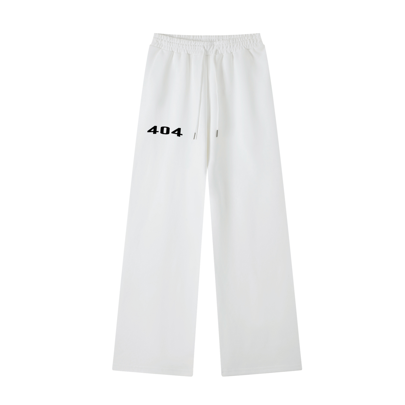 404 White Straight-Leg Baggy Sweatpants