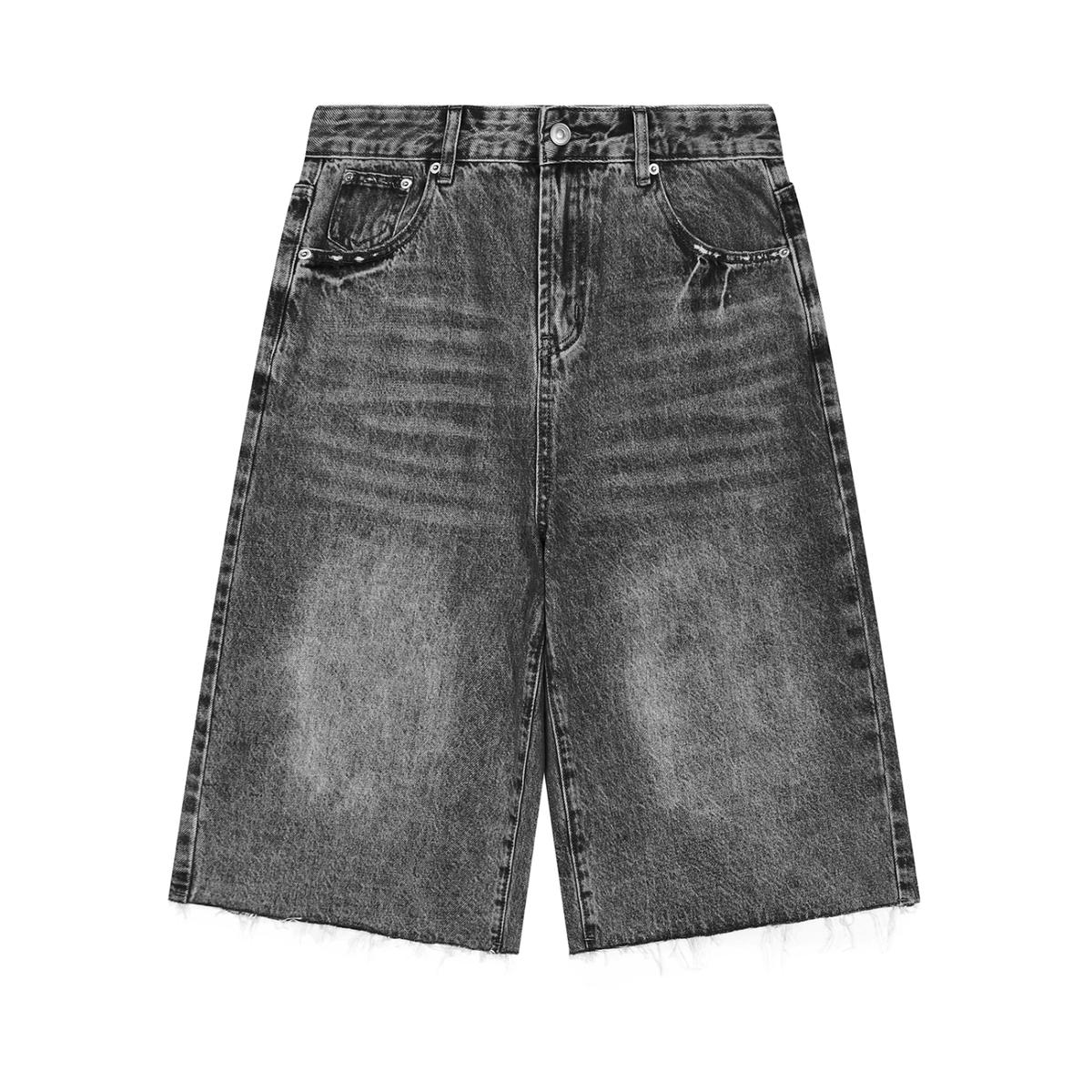 Black Men’s Vintage Wide Leg Denim Shorts