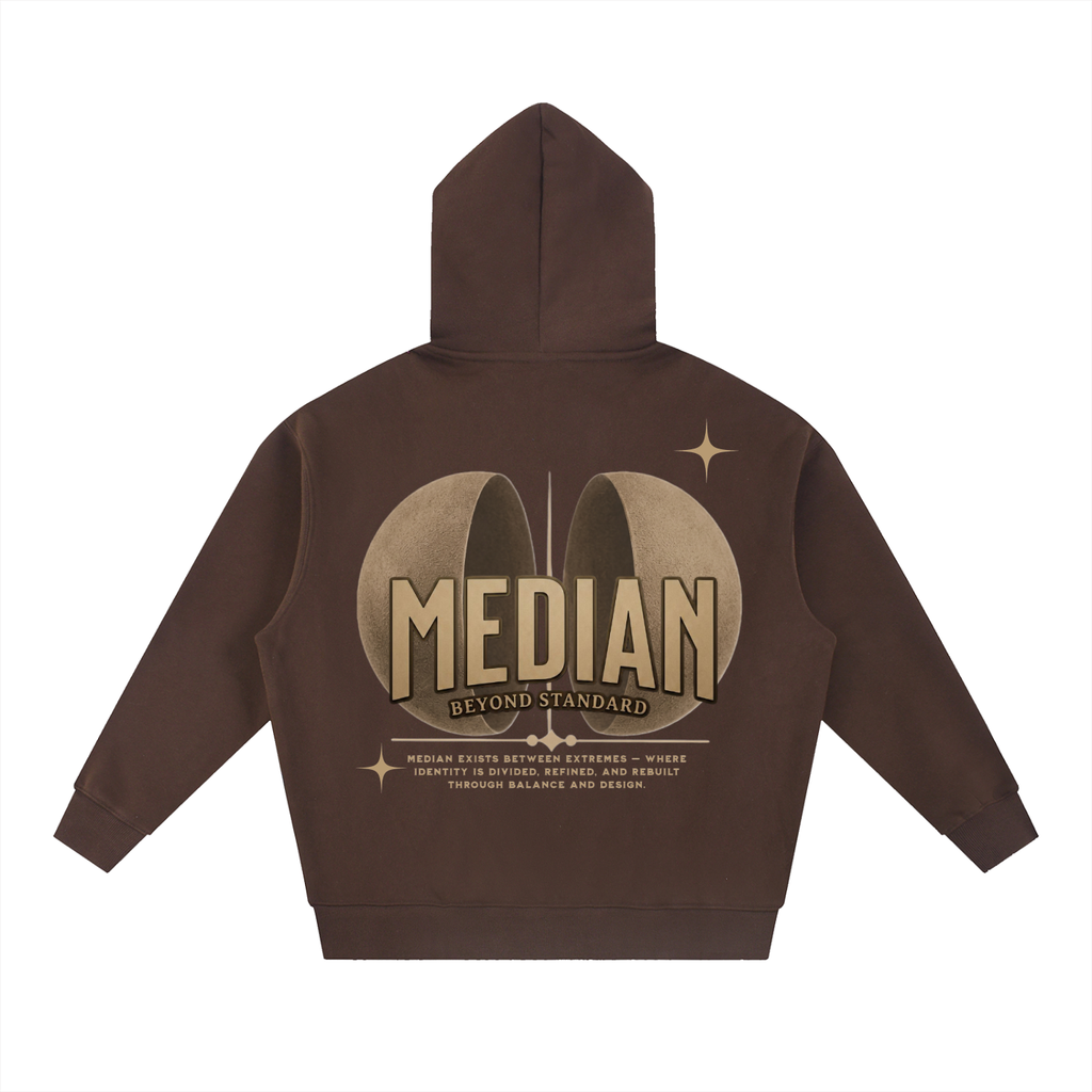 Split Reality Oversized Boxy Fit Fleece Hoodie