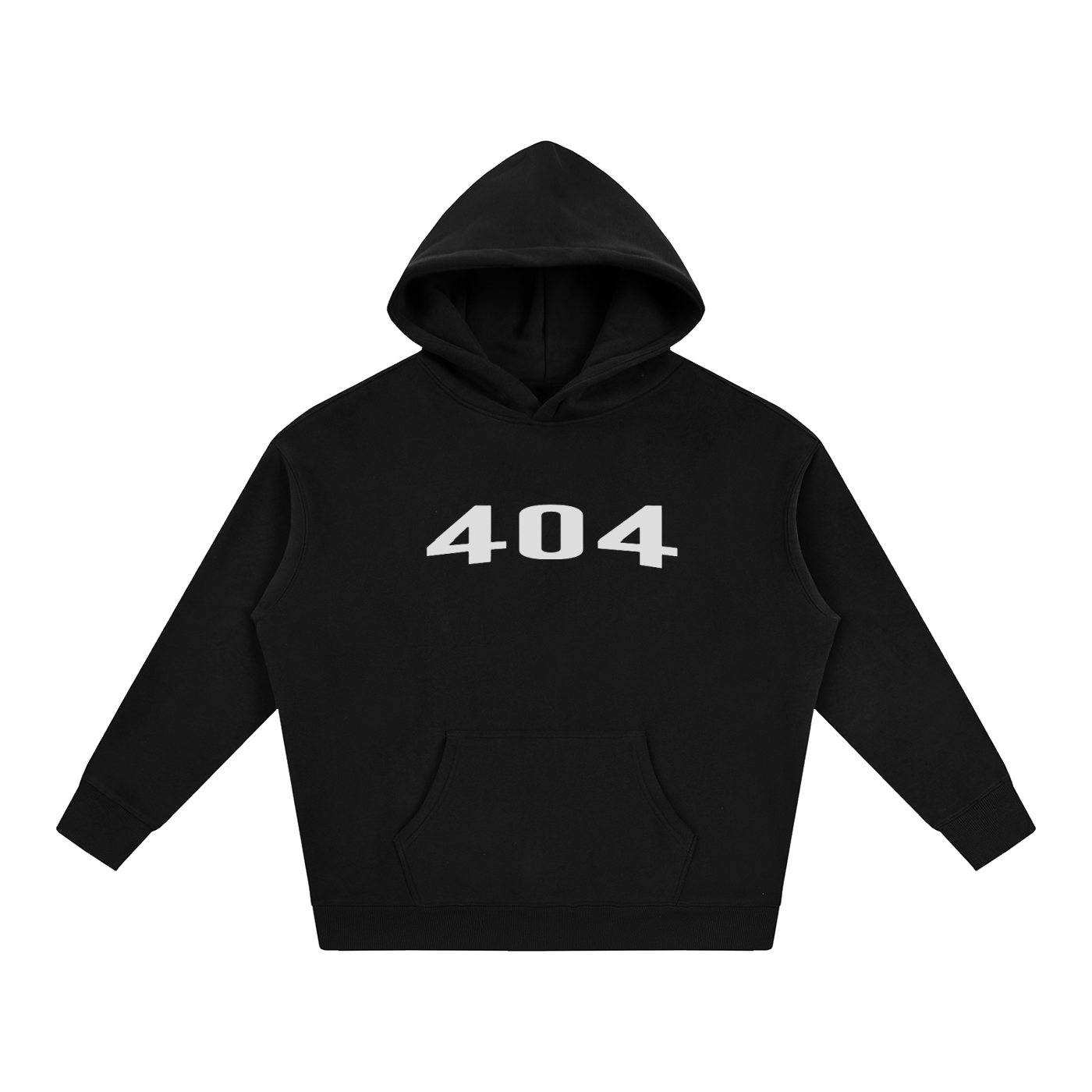 404 Black Oversize Fleeced Hoodie