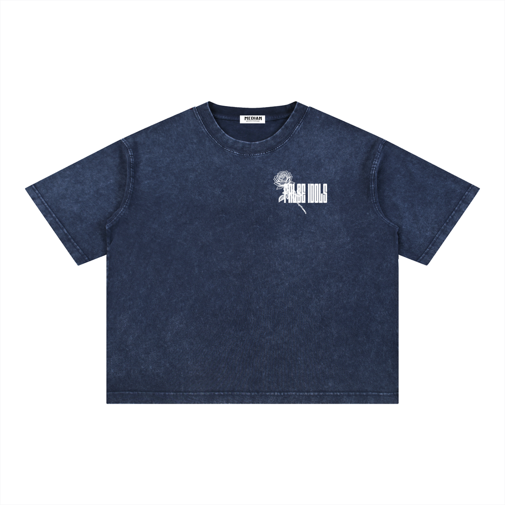 White False Idole Mineral Wash Boxy Cotton T-Shirt
