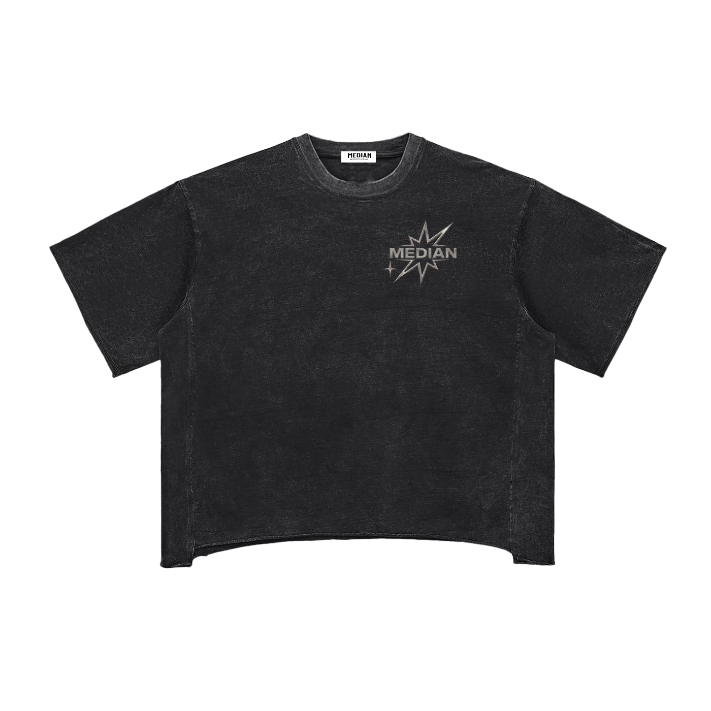 Median Special Raw Edge Snow Washed Boxy T-Shirt
