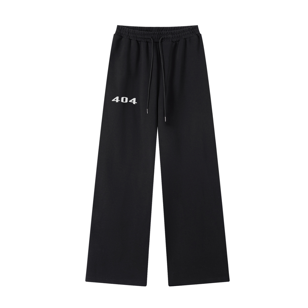 404 Black Straight-Leg Baggy Sweatpants