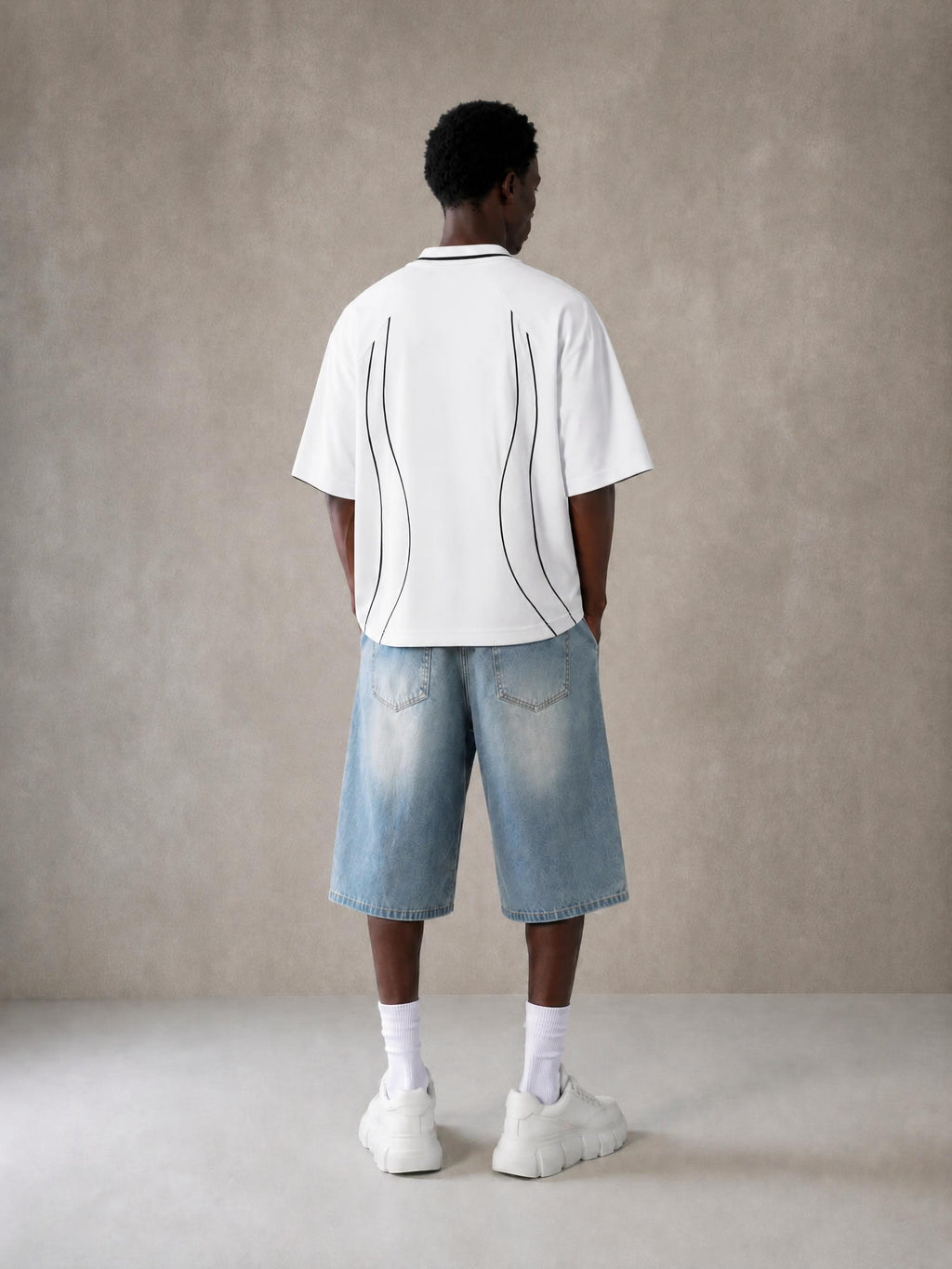 Unisex Raglan Piping Polo Shirt