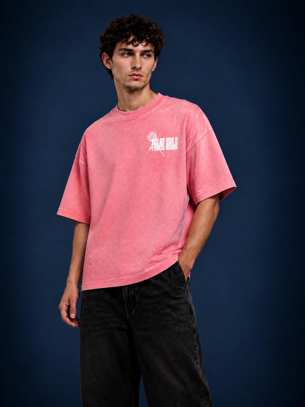 White False Idole Mineral Wash Boxy Cotton T-Shirt